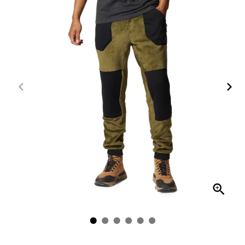Men’s Mountain Hard Wear Fleece Pants, Green/Black